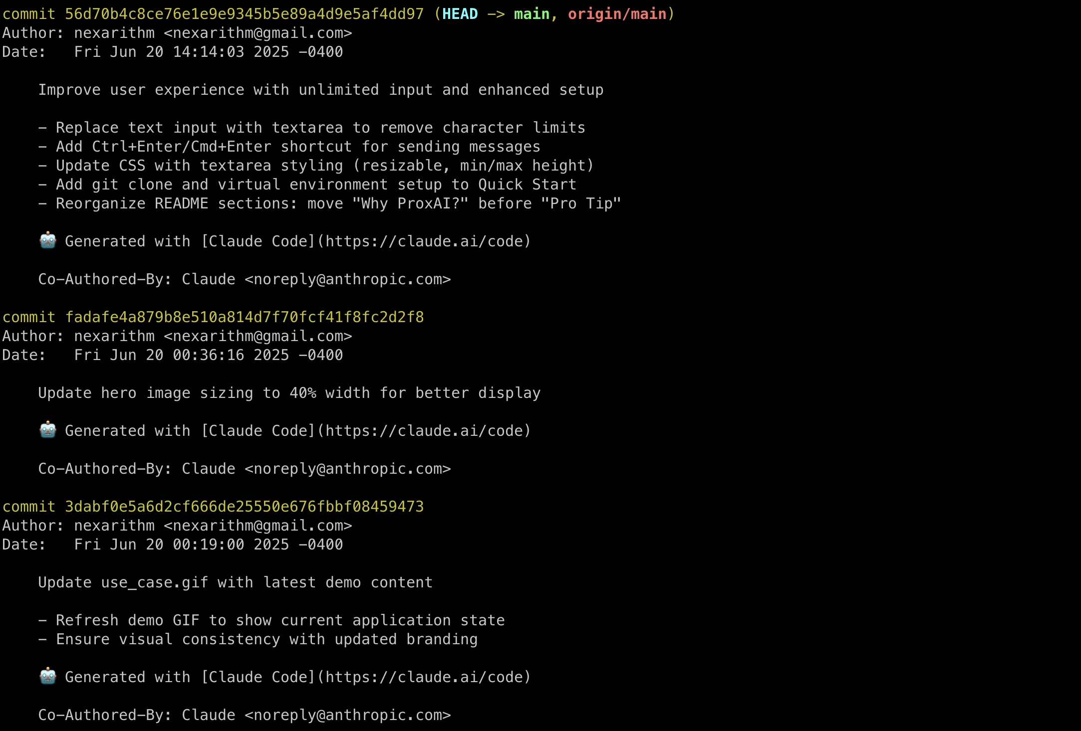 Commit History